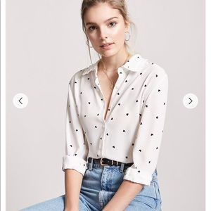 Forever 21 heart print shirt